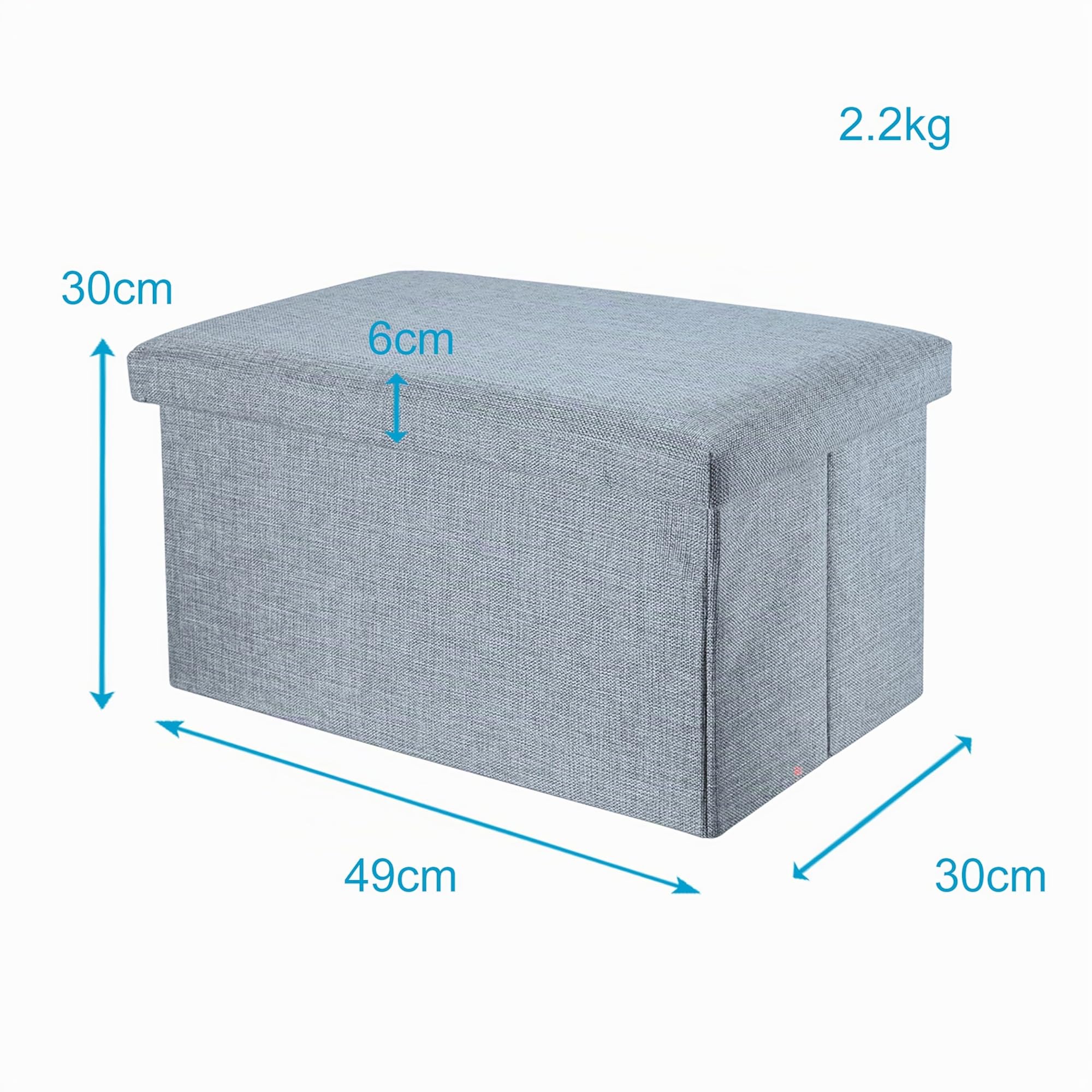 Intirilife Sitzbank faltbar 49x30x30cm Hocker Alaska Grau