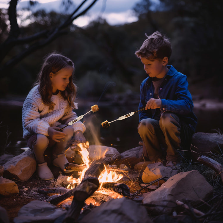 Kikkerland Huckleberry Campfire Forks Lagerfeuer-Set 4tlg