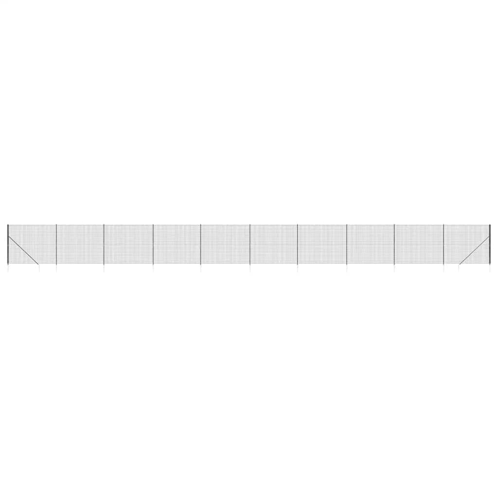 vidaXL Maschendrahtzaun 0,8x25m Anthrazit mit Bodenhülsen