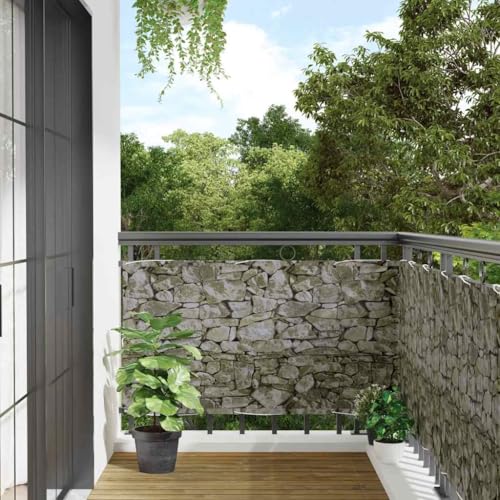 vidaXL Garten-Sichtschutz Steinoptik Grau 600x120 cm PVC
