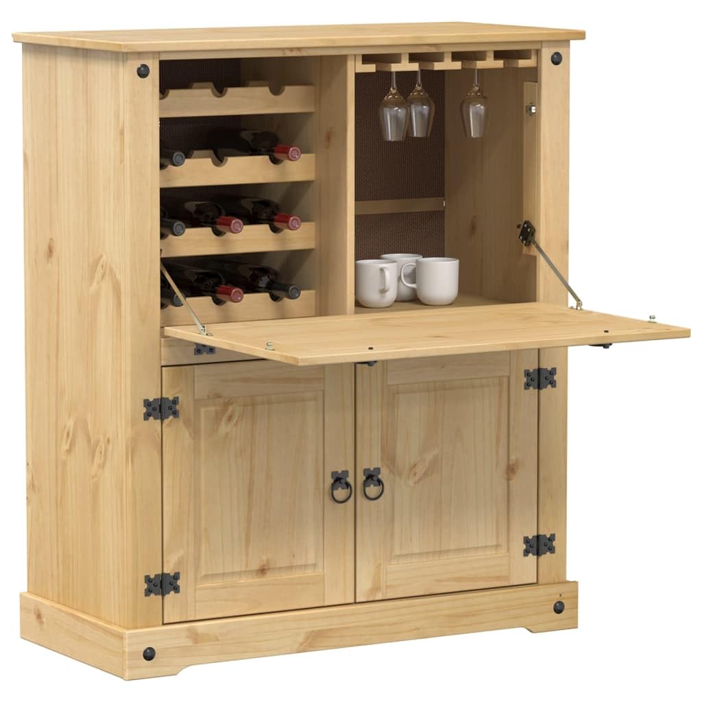 vidaXL Möbel Weinschrank Corona Honigwachs 97x45x114 massiv