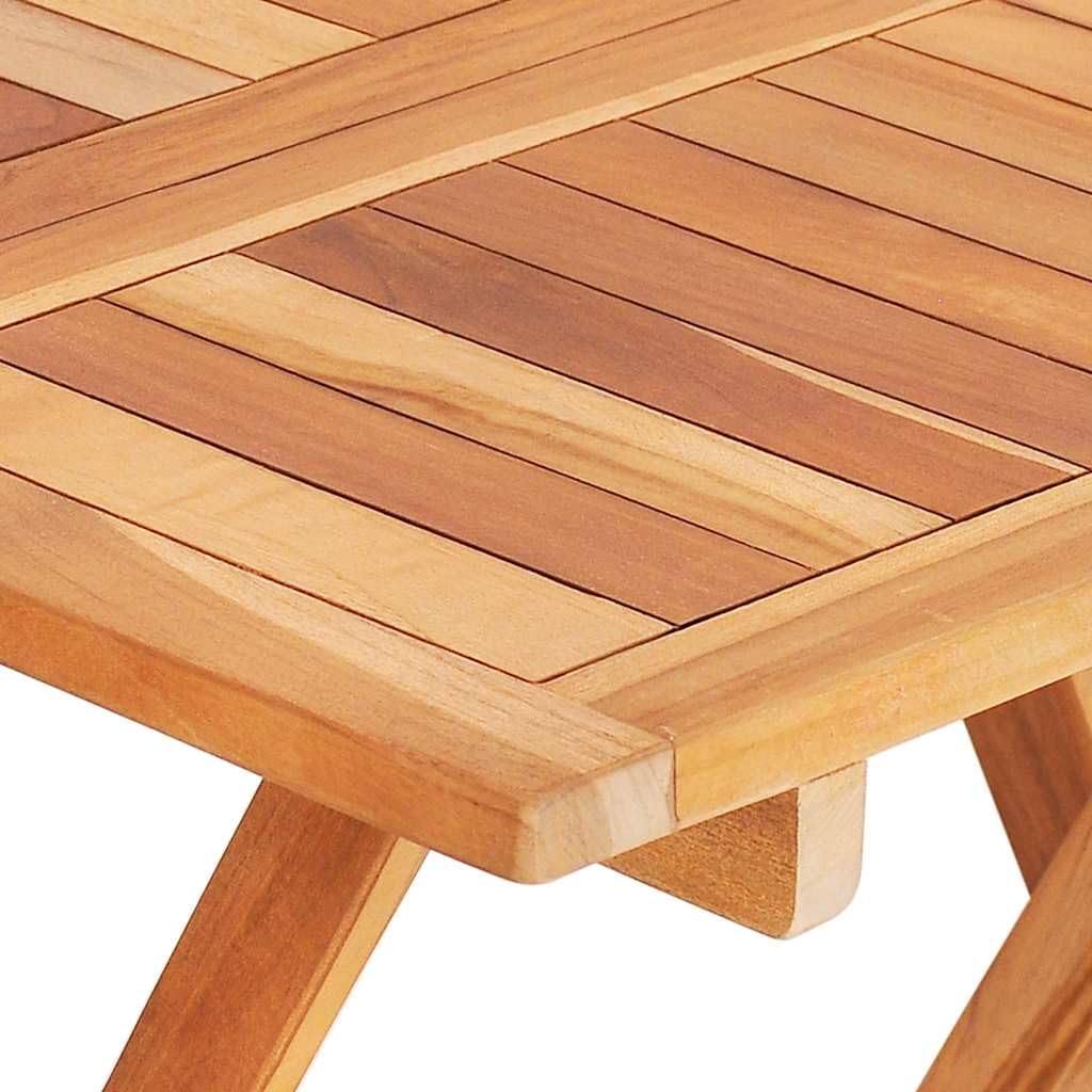 vidaXL Bistroset 3-TLG Teak Gartenmöbel Grau Kissen 3-TLG.