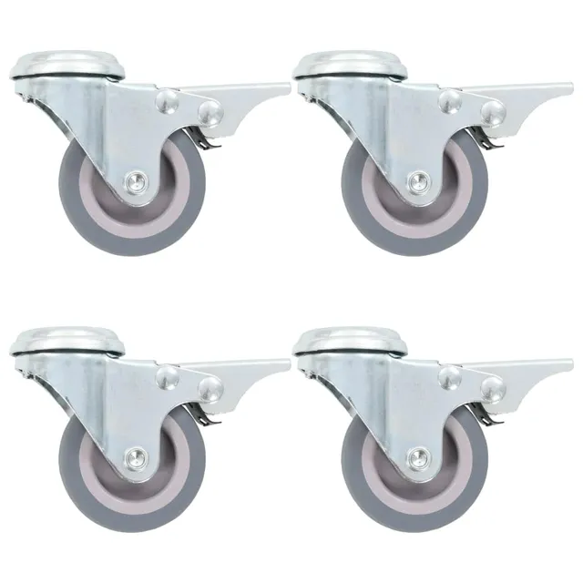 vidaXL Lenkrollen 50 mm 4 Stück Doppelbremse Bolzenloch