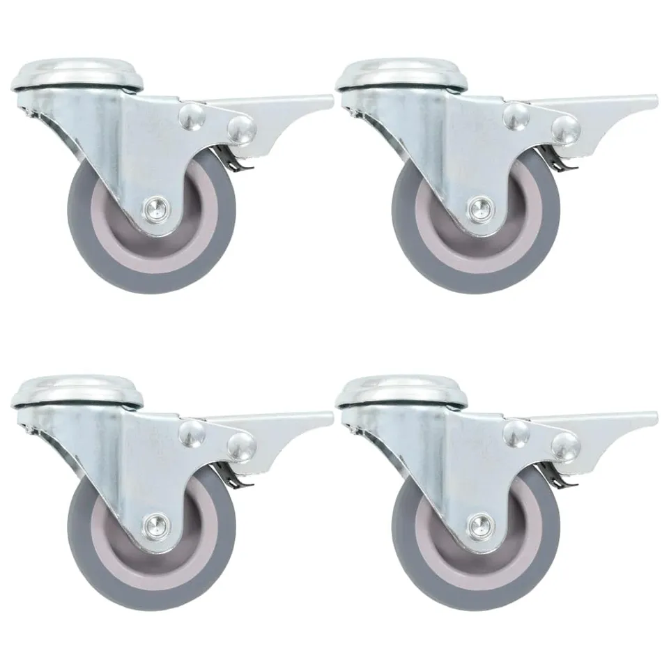 vidaXL Lenkrollen 50 mm 4 Stück Doppelbremse Bolzenloch