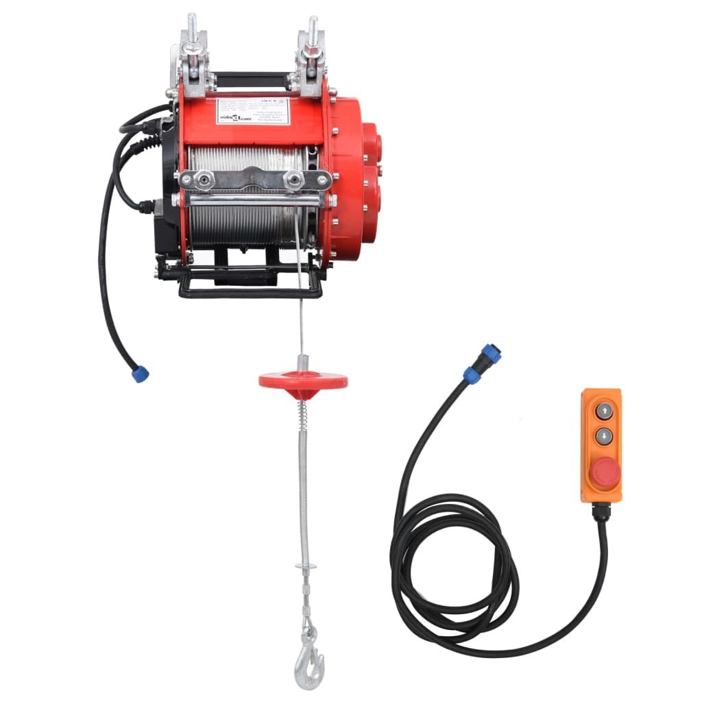vidaXL Elektrisches Hebezeug Seilzug 500 kg 230 V Stahl Rot