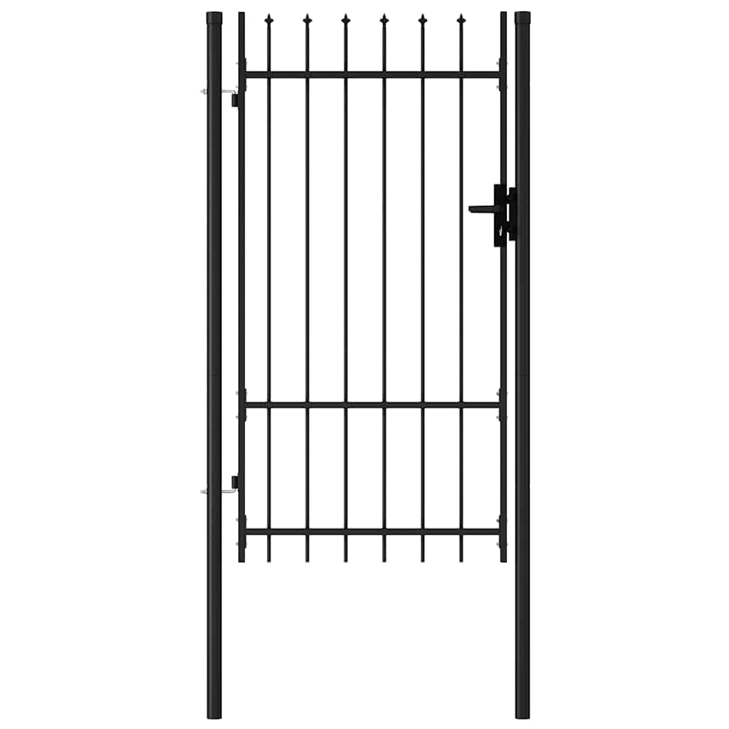 vidaXL BOXTEL Zauntor Stahl Schwarz 100x175 cm Gartentor Einzeltür