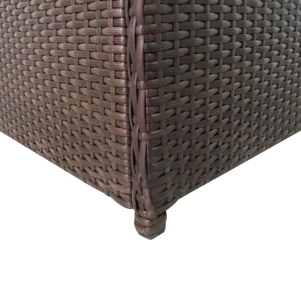 vidaXL Heim & Garten Auflagenbox 120 cm Braun Poly Rattan