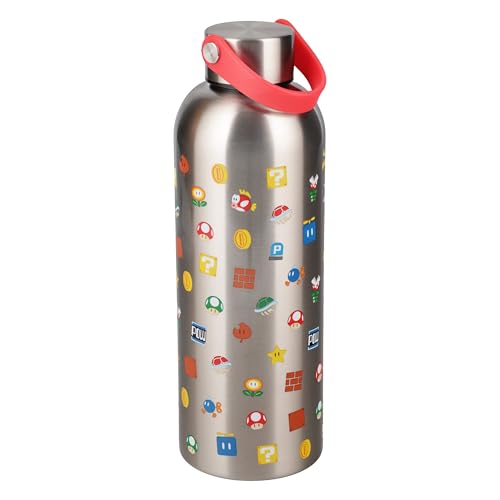 Paladone Super Mario Metall-Trinkflasche 500 ml Edelstahl