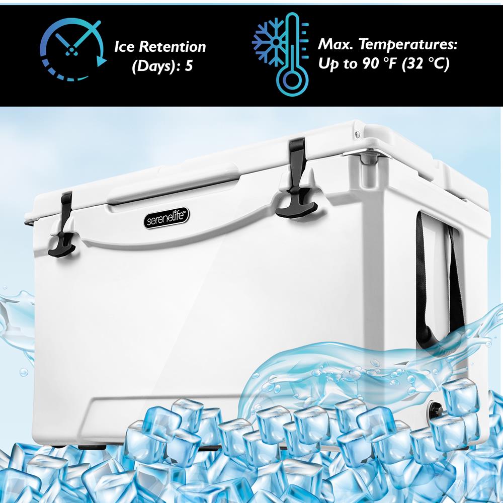 Serenelife Camping Kühlbox 75 Quart Weiß 5 Tage