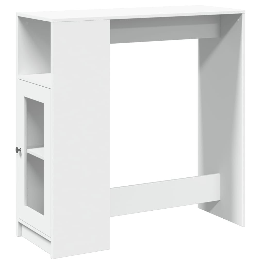 vidaXL Bartisch Weiß 101x40x103,5 cm Holzwerkstoff mit Regal