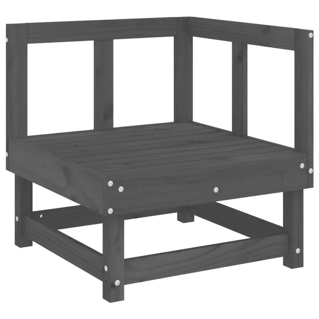 vidaXL Heim & Garten Garten-Ecksofa Grau Kiefernholz