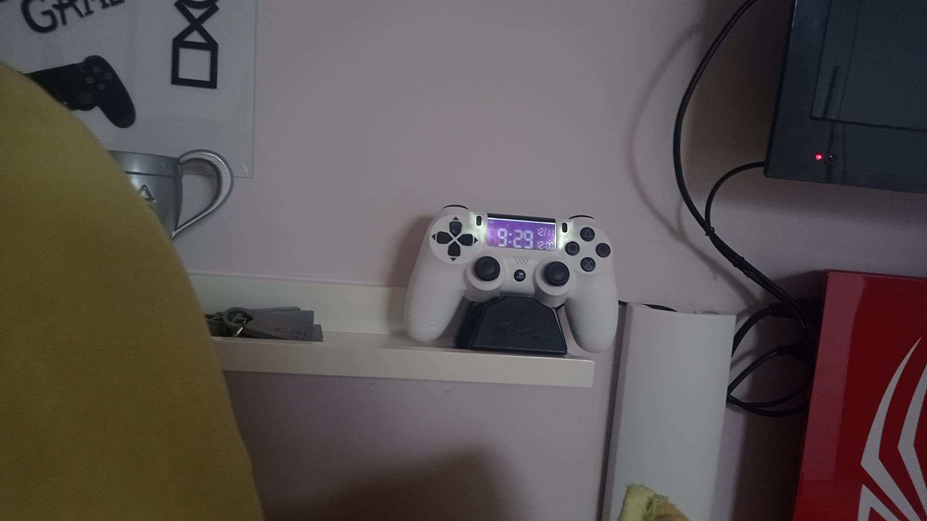 Paladone Playstation Controller Wecker PP8342PS Weiß LCD