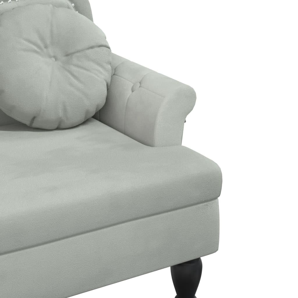 vidaXL Heim & Garten Bank mit Kissen Samt Hellgrau 120,5 cm