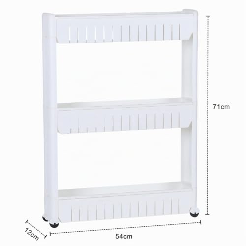 Intirilife Rollwagen Kunststoff weiß 54x12x71cm 3 Ebenen