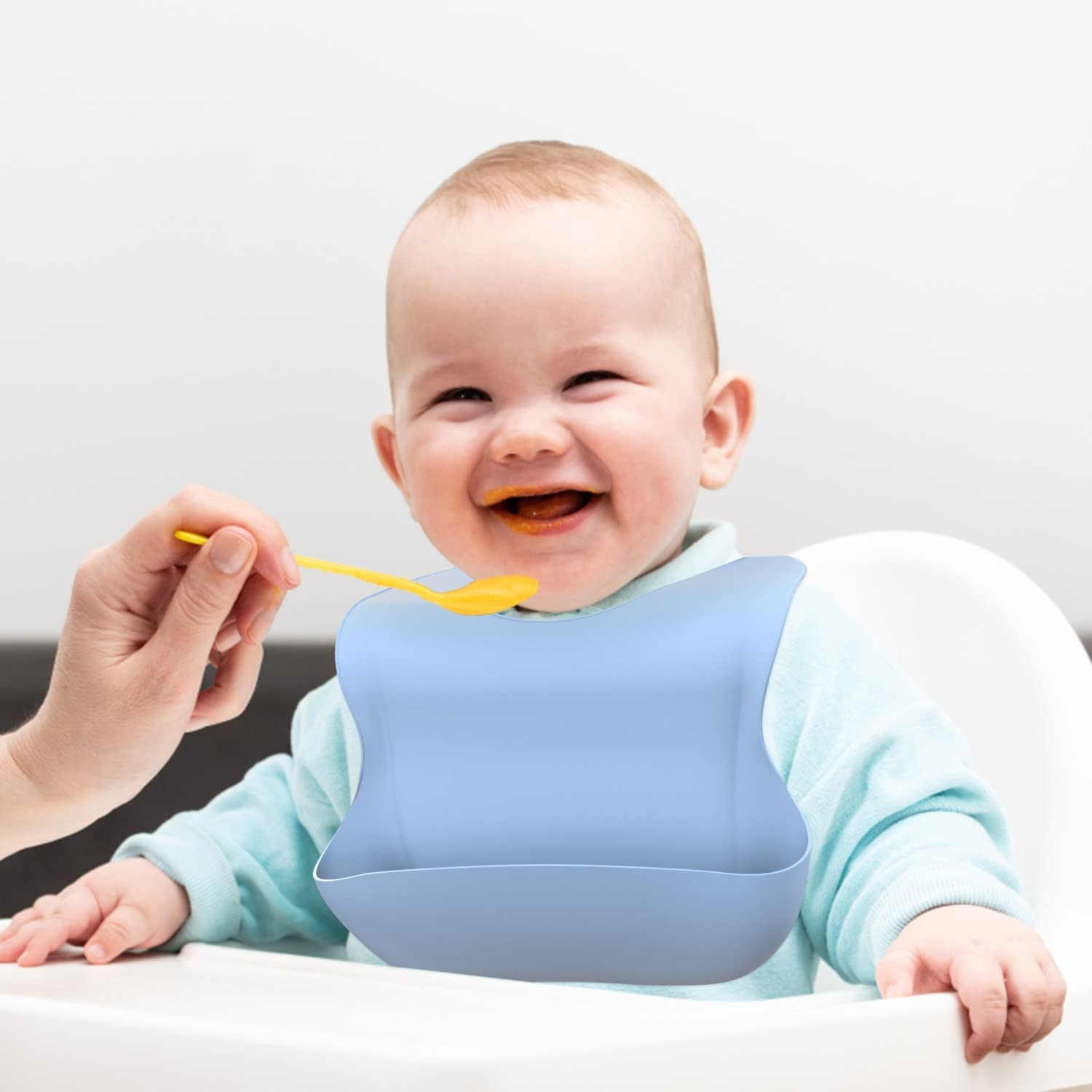 Intirilife Baby Lätzchen Blau Kinder Esslätzchen