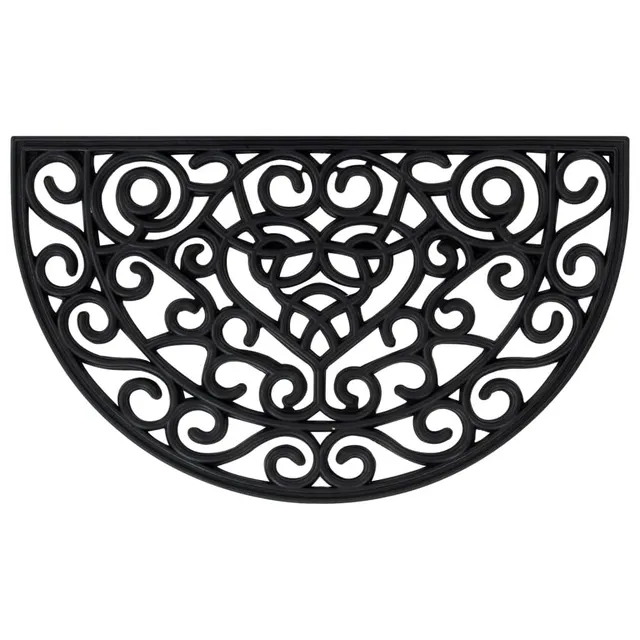 vidaXL Heim & Garten Fußmatte Halbrund 45x75 cm Gummi Drainage