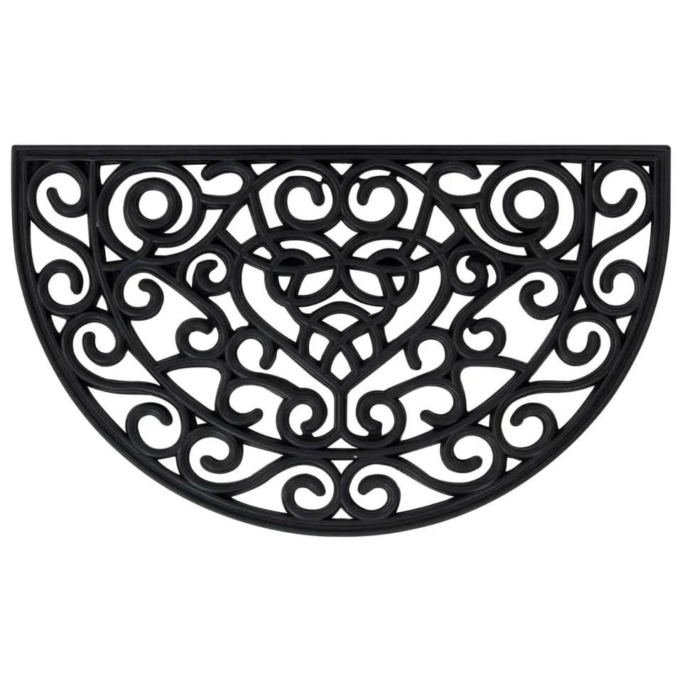 vidaXL Heim & Garten Fußmatte Halbrund 45x75 cm Gummi Drainage