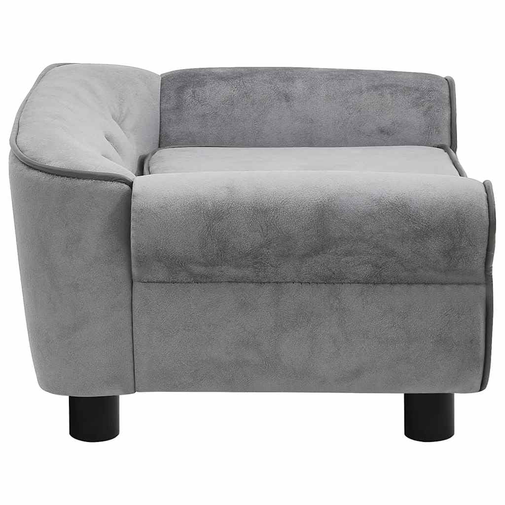 vidaXL Hundesofa Grau Plüsch 72x45x30cm Haustiersofa