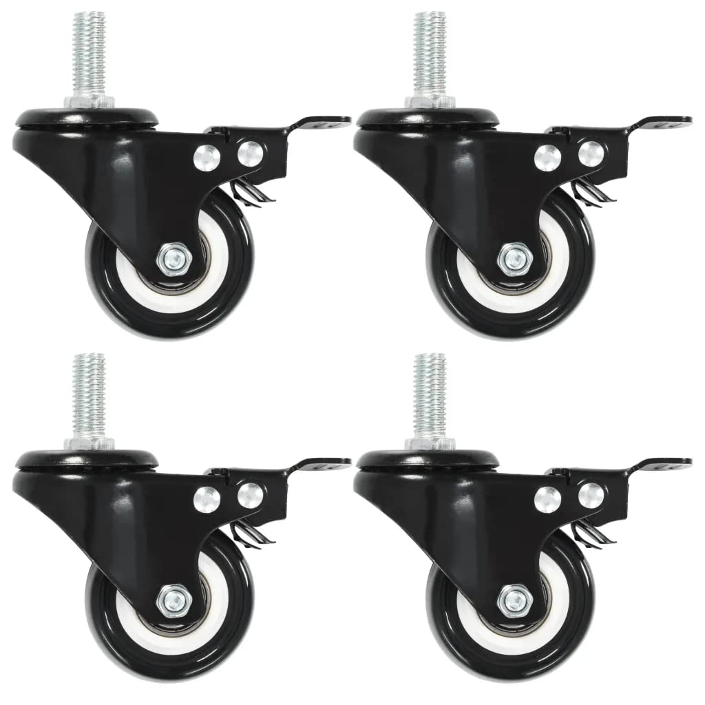 vidaXL 24x Lenkrollen mit Bremsen 50mm PU 24 Stk.