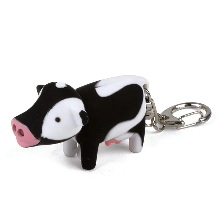 Kikkerland Home Cow LED Schlüsselanhänger Kuh mit Licht und Sound
