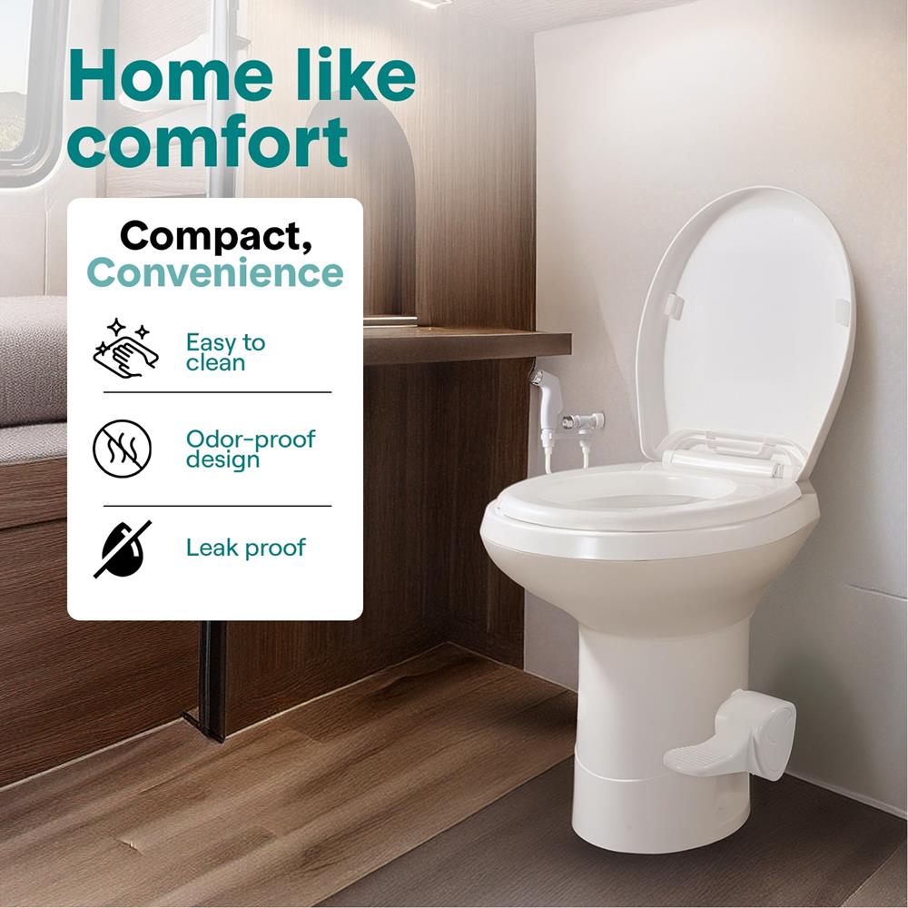 Serenelife Campingtoilette weiß HDPE kompakt Soft-Close