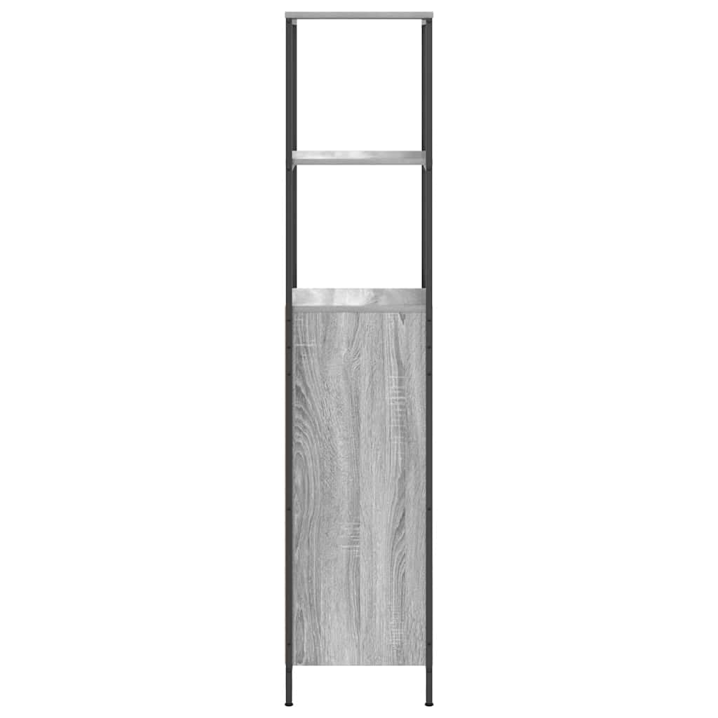 vidaXL Badschrank Grau Sonoma 36x35x165 Hochschrank mit Regalen