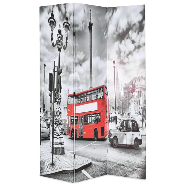 vidaXL Möbel Raumteiler 120x170 cm London Bus 3-teilig klappbar