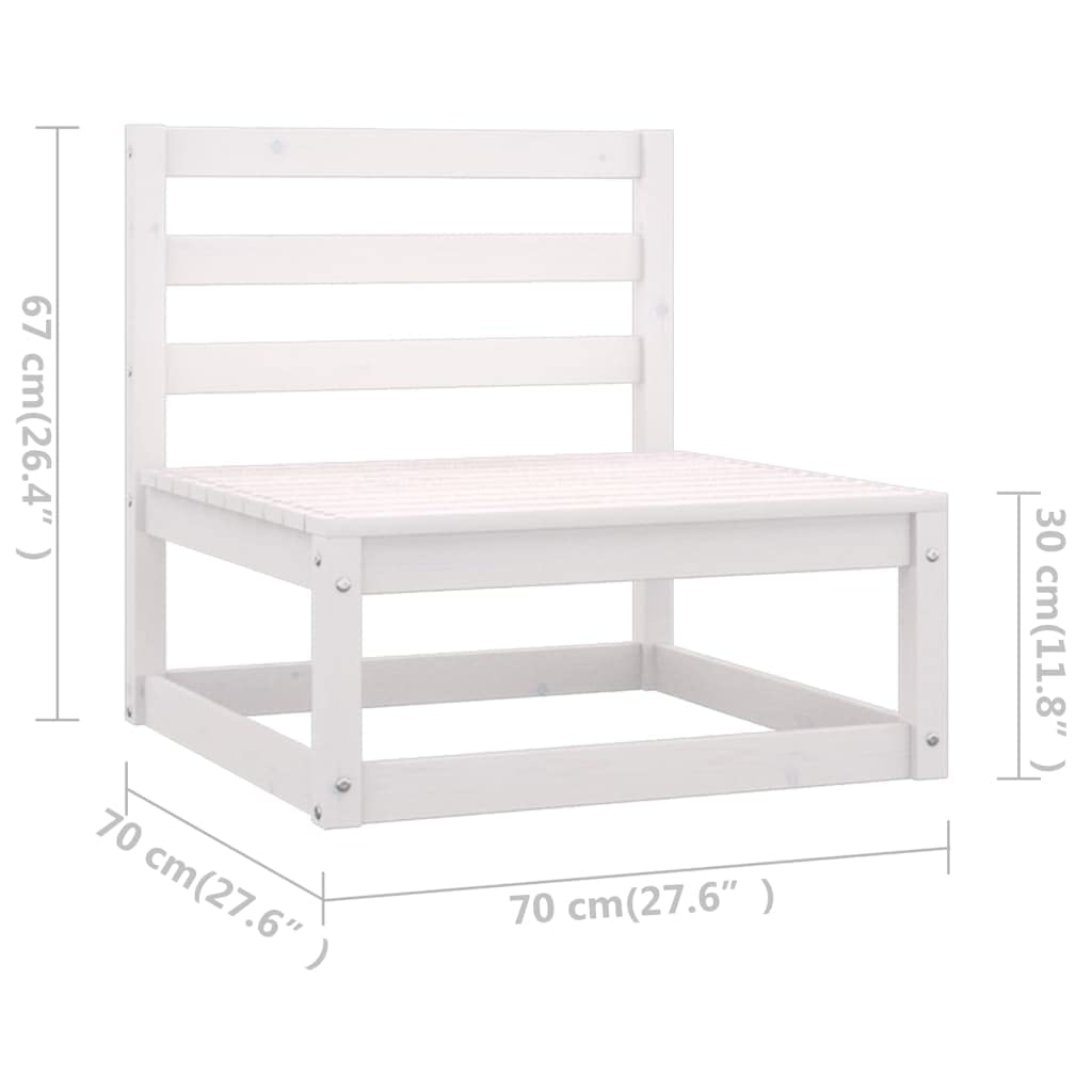 vidaXL Gartensofa 4-Sitzer Lounge Weiß Kiefer Massivholz