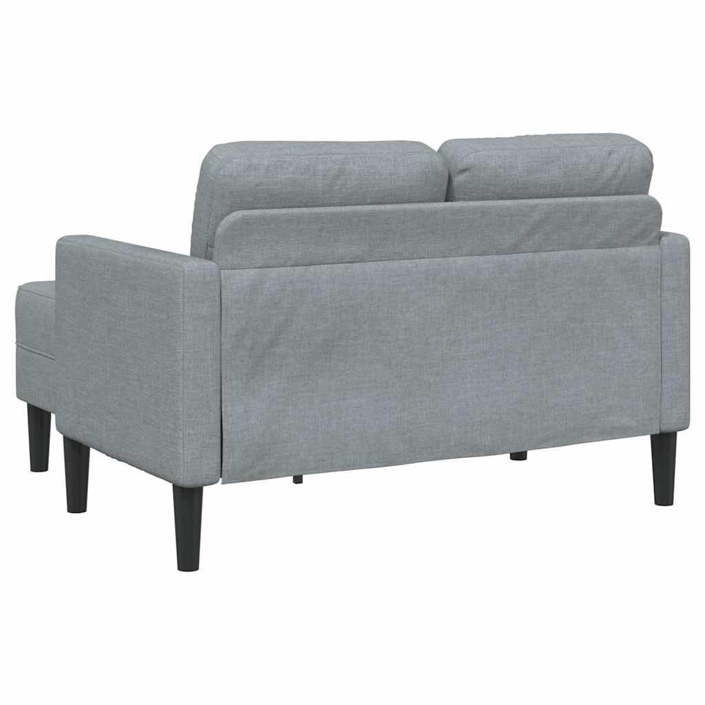 vidaXL 2-Sitzer-Sofa Hellgrau 125 cm Stoff L-Form mit Chaiselongue