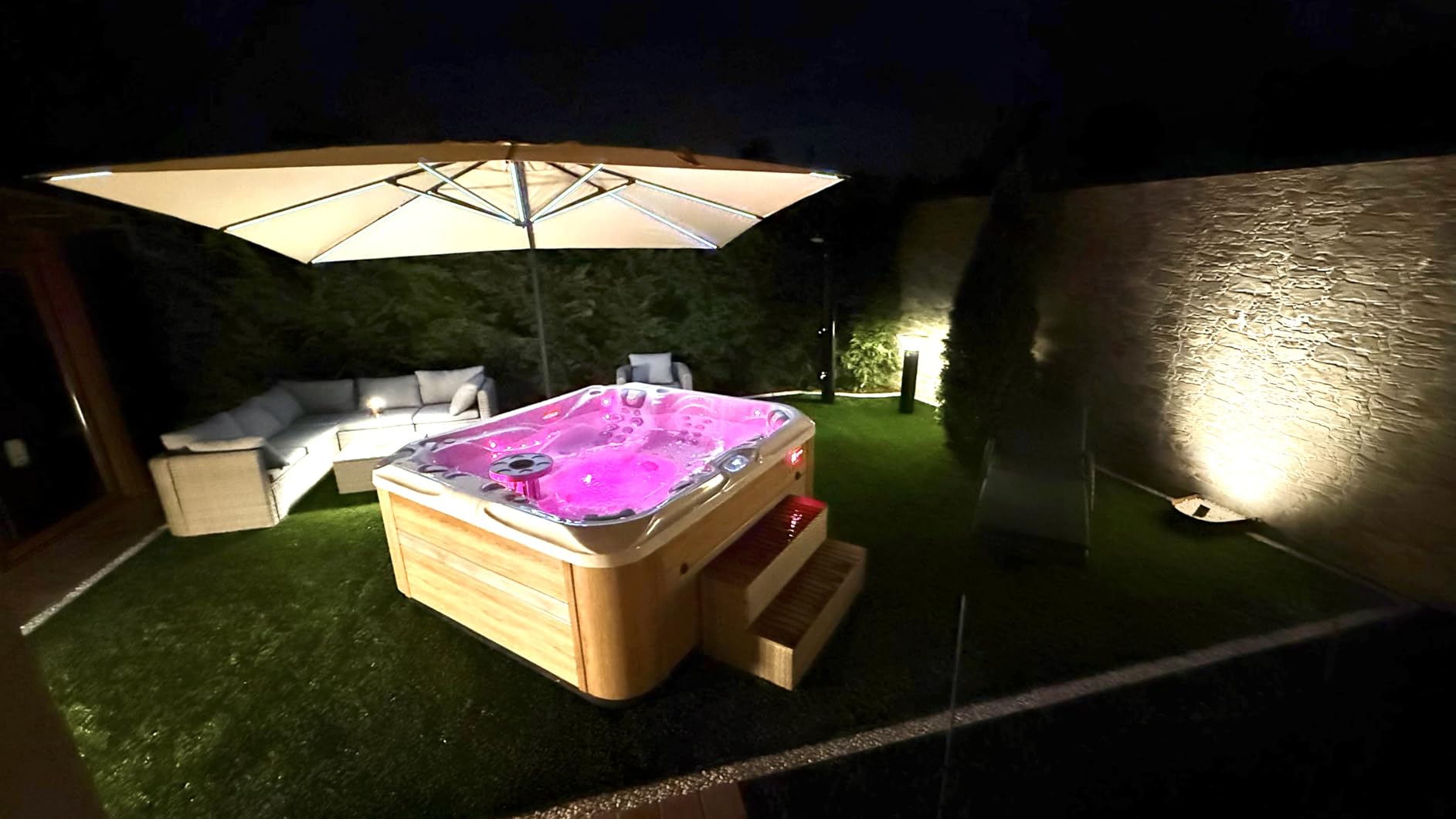 vidaXL Heim & Garten Whirlpooltreppe Beige 50 cm 2-stufig