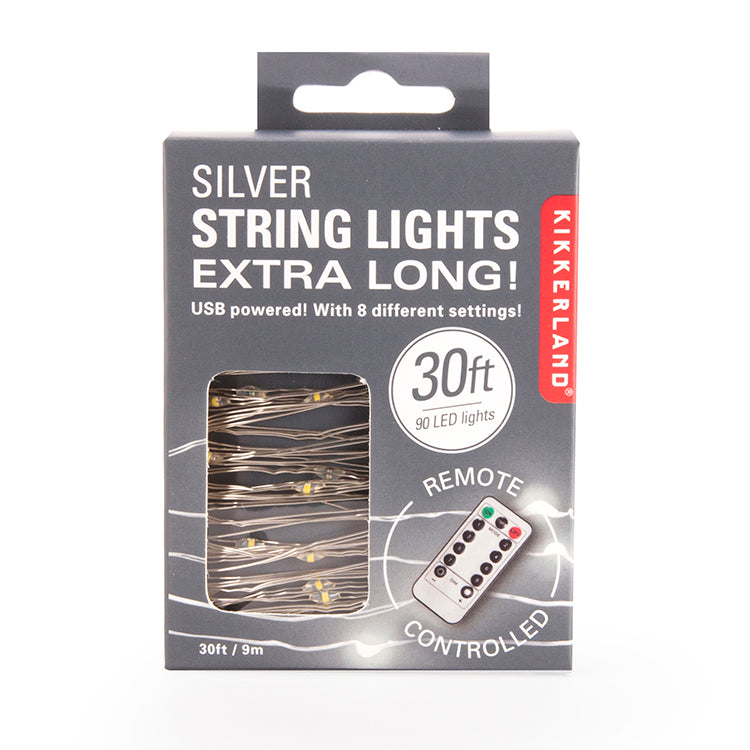 Kikkerland Extra Long Lichterkette Silber