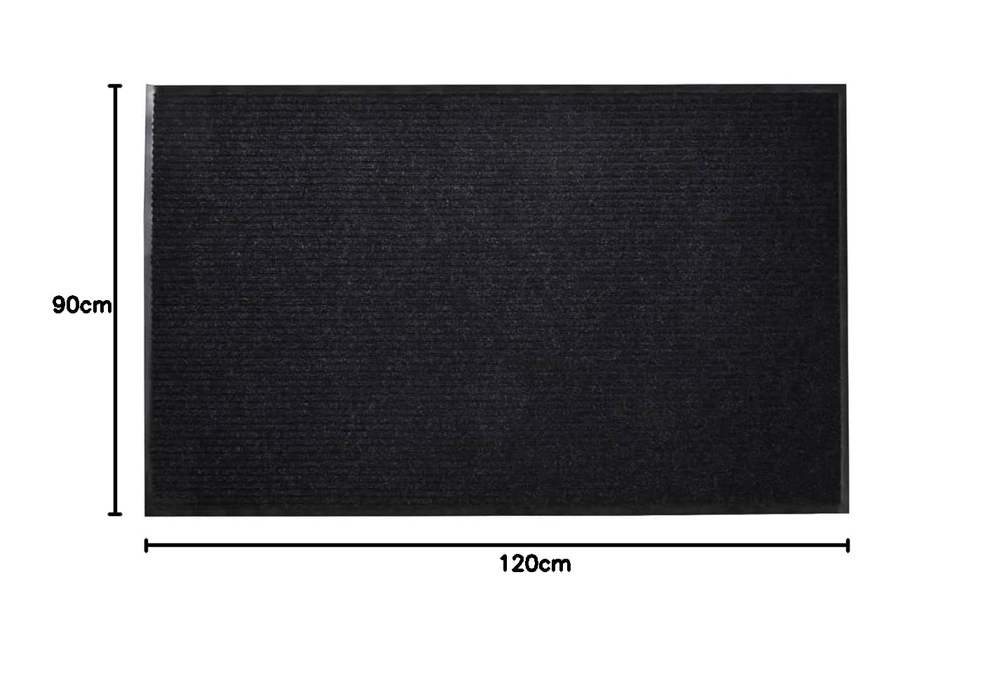 vidaXL Türmatte Schwarz PVC 90x120 cm Rutschfest Fußmatte