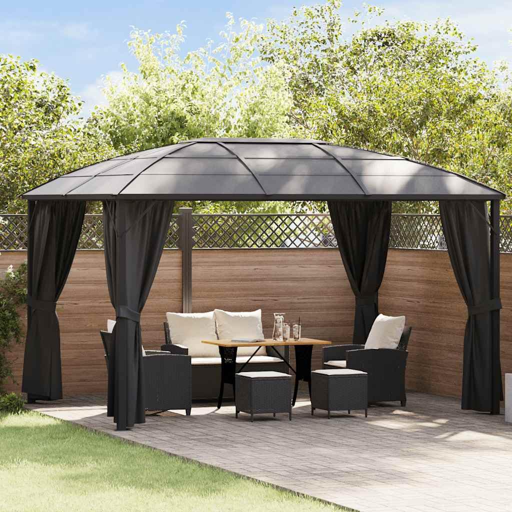 vidaXL Pavillon Anthrazit 400x300x265 cm mit Vorhängen