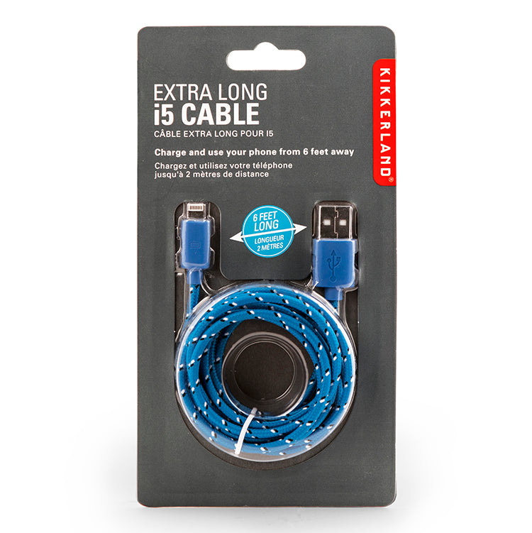 Kikkerland Tech 6 Ft. Charging Cable Ladekabel Baumwolle 1,8m
