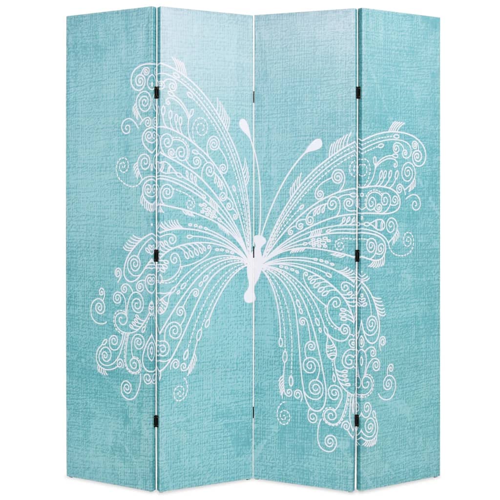 vidaXL Möbel Raumteiler 120x170 cm Blau Schmetterling 3-teilig