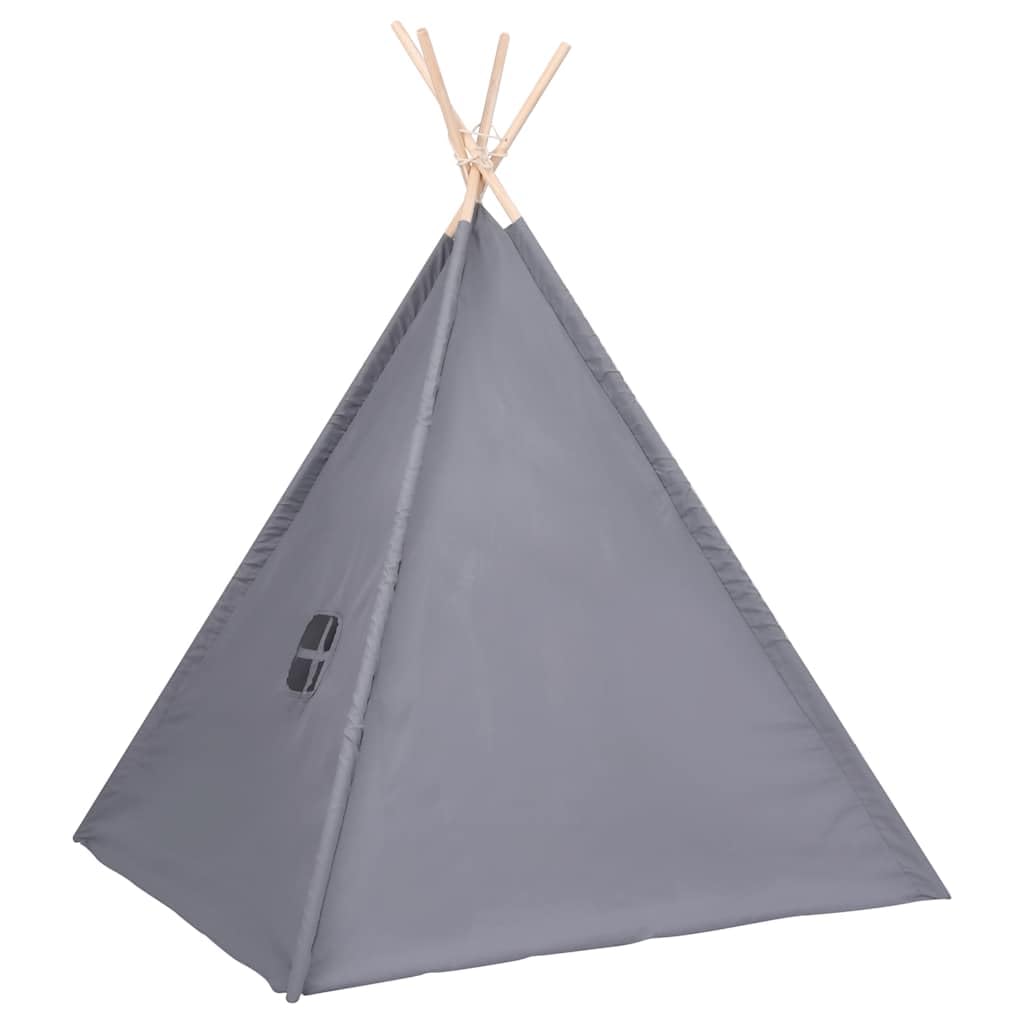 vidaXL Tipi-Zelt Grau 120x120x150 cm mit Tasche