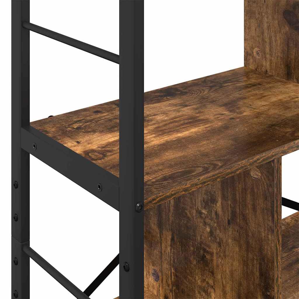 vidaXL Bücherregal 9 Ebenen Standregal Räuchereiche 156 cm