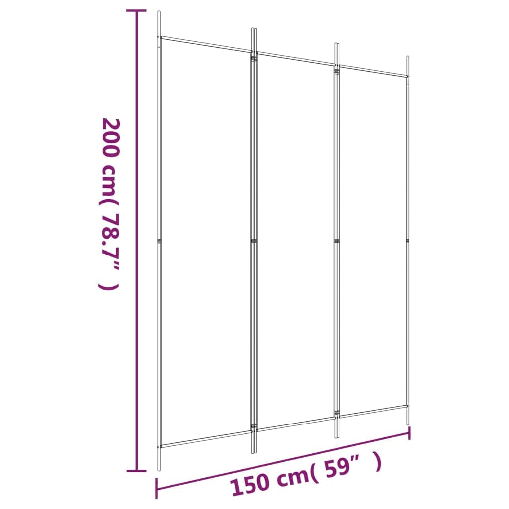 vidaXL Paravent 150x200 cm Raumtrenner Weiß Stoff