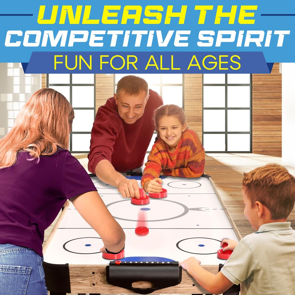 Serenelife Game Tables Air Hockey Tisch 54 Zoll LED Natur