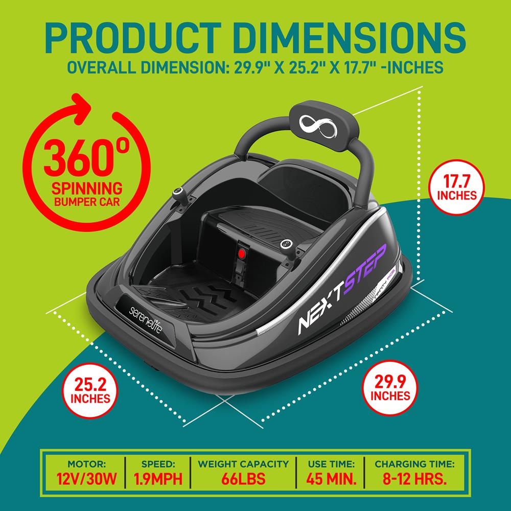 Serenelife Bumper Car Elektroauto Kinder Schwarz 12V