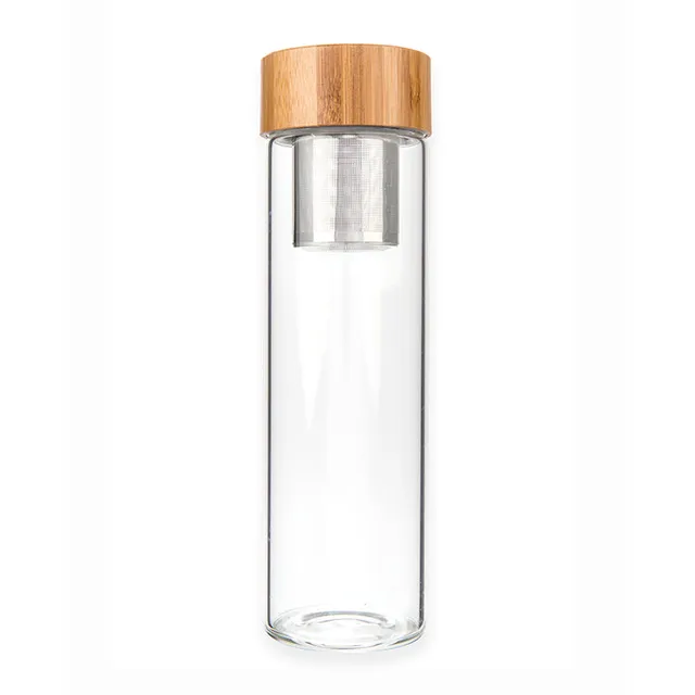 Kikkerland Kitchen Zen Teebereiter Glas mit Bambusdeckel