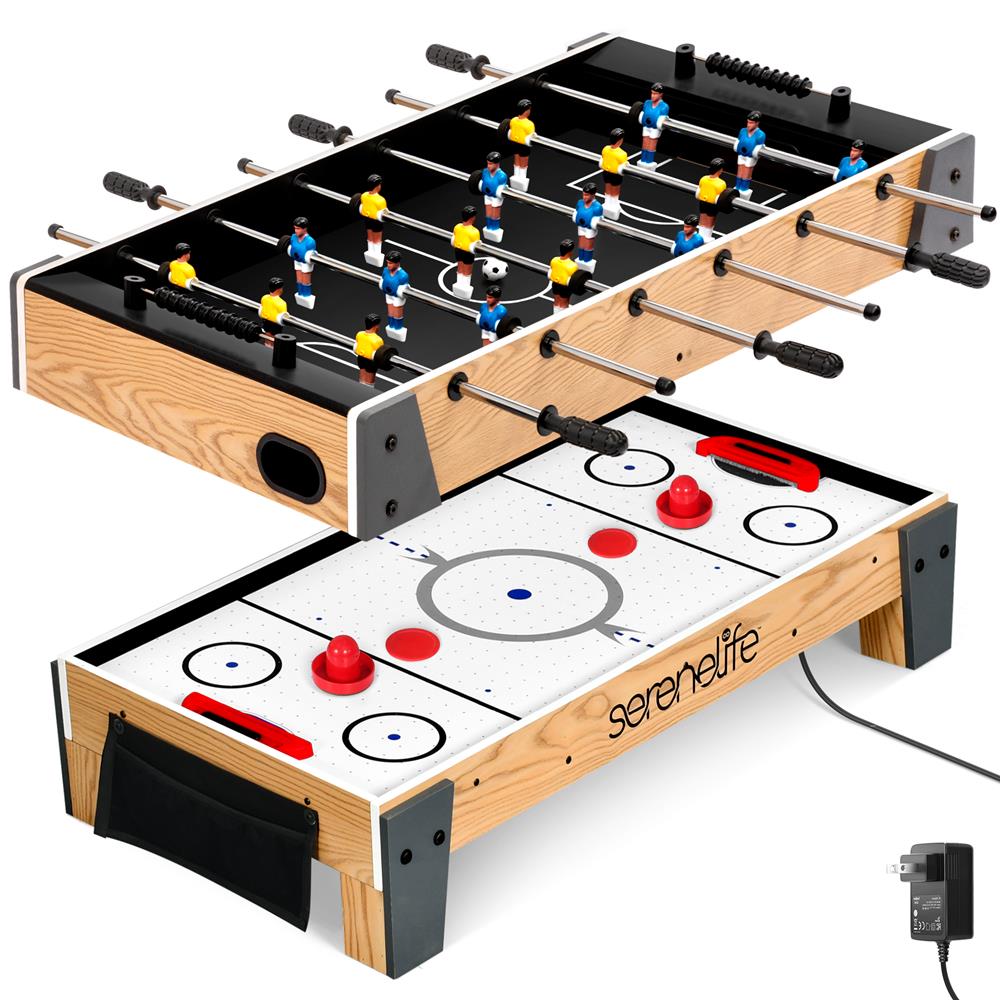 Serenelife Game Tables Spieltisch 2-in-1 Airhockey Kicker