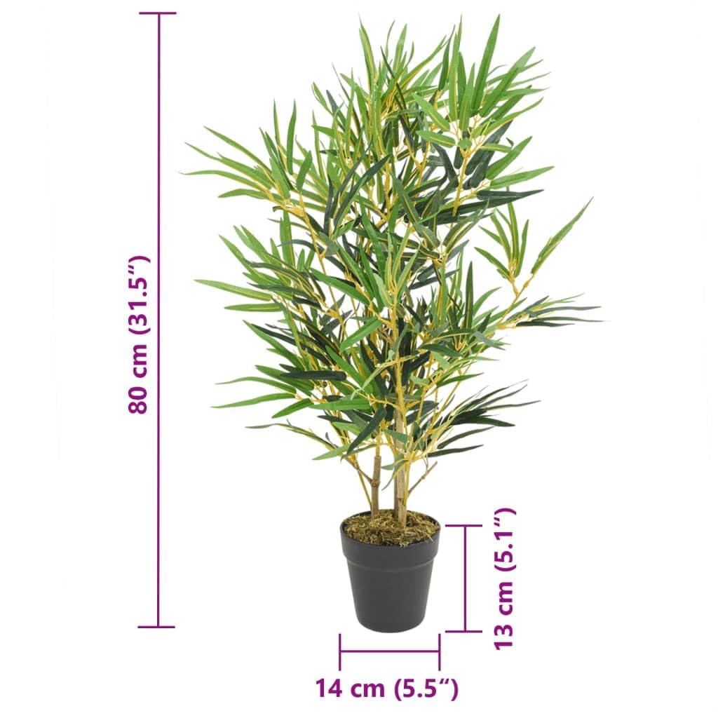 vidaXL Bambusbaum künstlich 80 cm 368 Blätter Topf