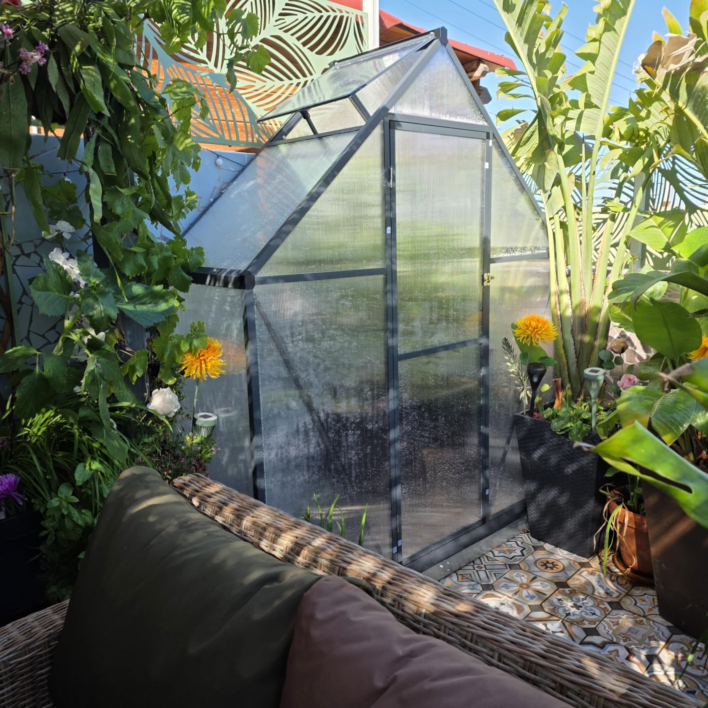 vidaXL Heim & Garten Gewächshaus 169x58x195 cm Grün Alu