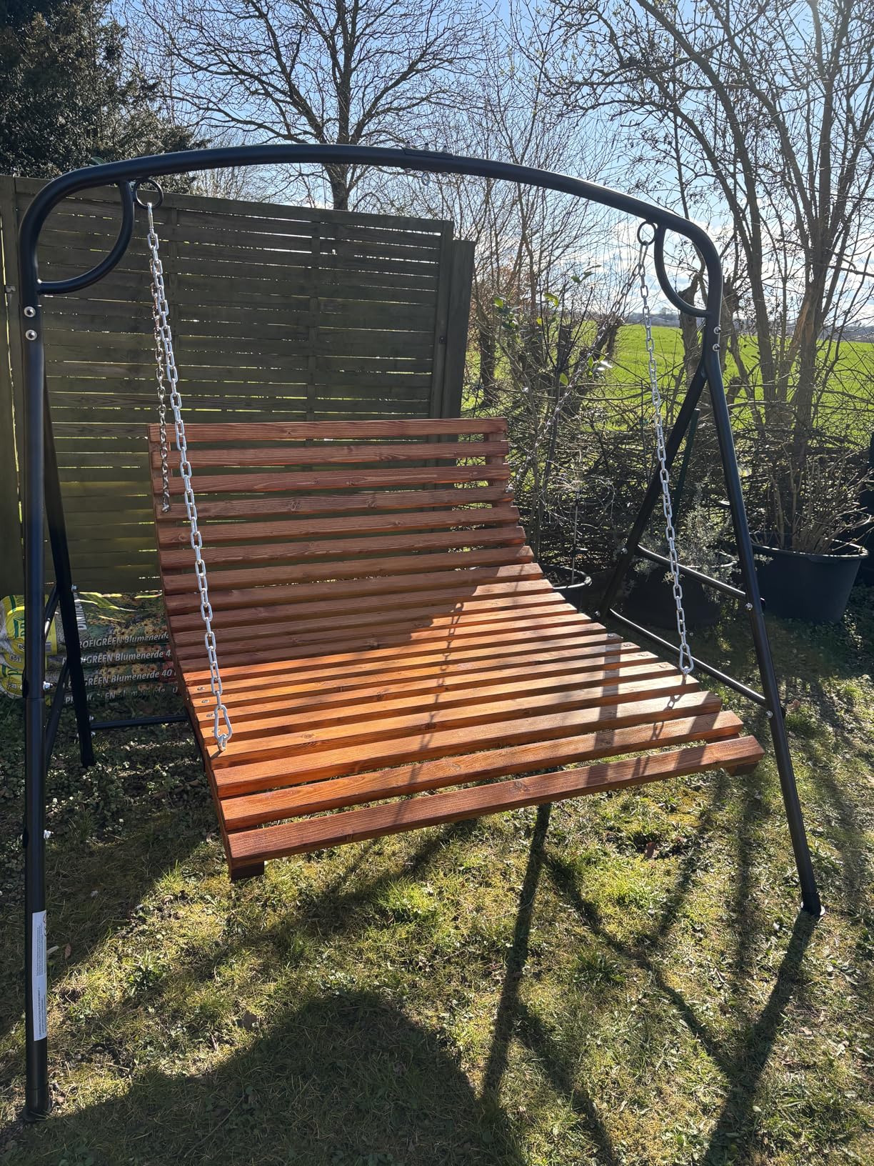 vidaXL Bugholz Bett-Schaukel Hängeliege Teak 115x147cm