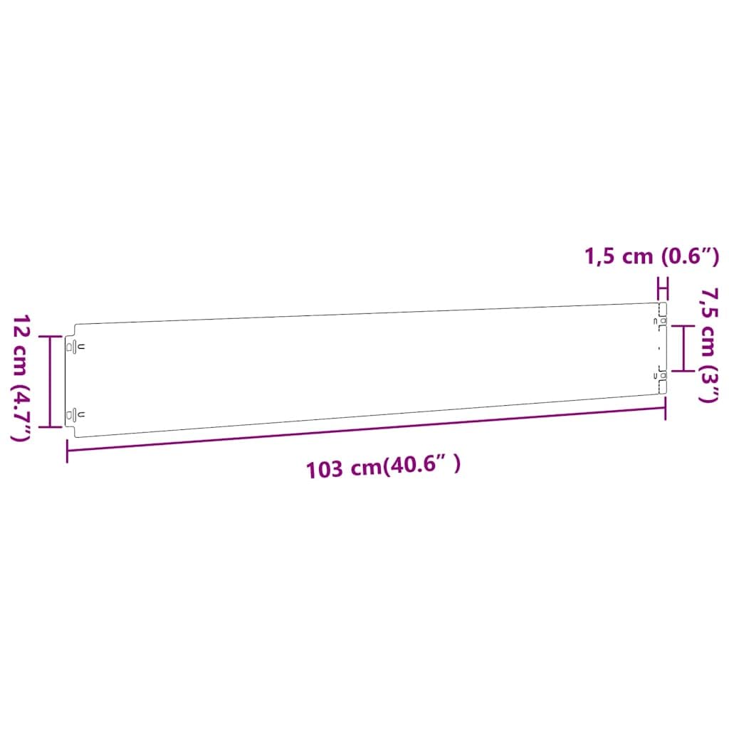vidaXL Heim & Garten Rasenkanten 15x103 cm Weiß 10 Stück