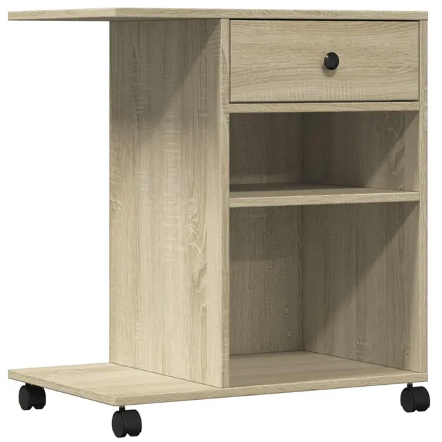 vidaXL Heim Druckerständer Sonoma-Eiche 60x40x68,5 Rollen