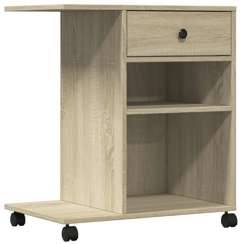 vidaXL Heim Druckerständer Sonoma-Eiche 60x40x68,5 Rollen