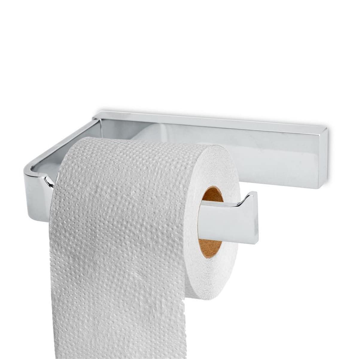 Intirilife Toilettenpapierhalter ohne Ablage Silber Edelstahl