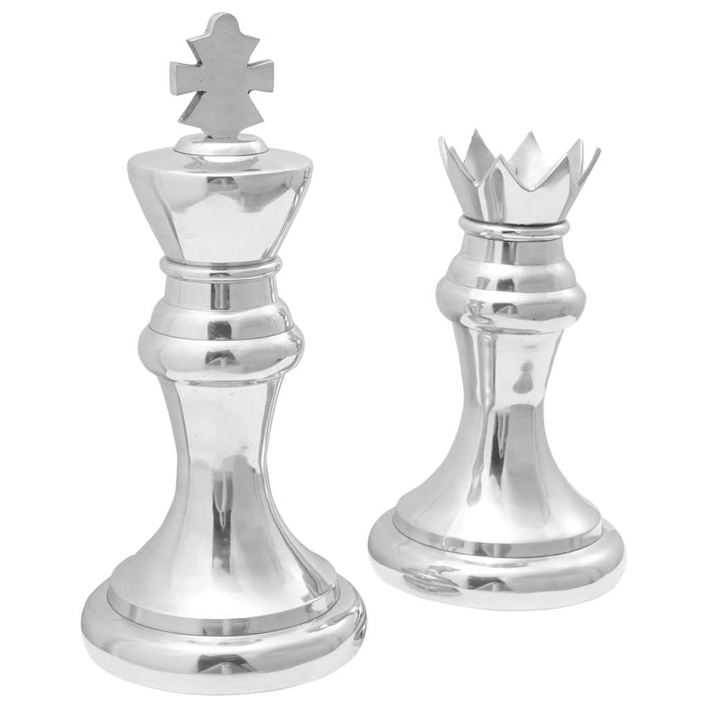 vidaXL Skulpturen 2 Stk. Silber Aluminium Dekofiguren 42 cm